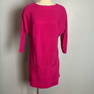 Renuar Dolman Sleeve Sweater Knit Dress hot pink with pockets!!